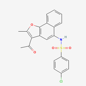 molecular formula C21H16ClNO4S B2415057 3-乙酰基-5-[(4-氯苯基)磺酰氨基]-2-甲基萘并[1,2-b]呋喃 CAS No. 301355-02-2