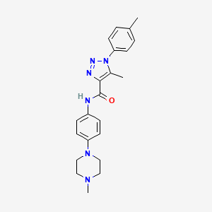 molecular formula C22H26N6O B2415061 5-methyl-1-(4-methylphenyl)-N-[4-(4-methylpiperazin-1-yl)phenyl]-1H-1,2,3-triazole-4-carboxamide CAS No. 924837-93-4