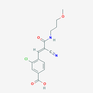 molecular formula C15H15ClN2O4 B2415070 3-氯-4-[(E)-2-氰基-3-(3-甲氧基丙基氨基)-3-氧代丙-1-烯基]苯甲酸 CAS No. 1799259-69-0