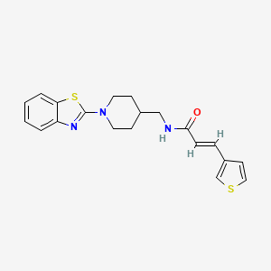 molecular formula C20H21N3OS2 B2415075 (E)-N-((1-(benzo[d]thiazol-2-yl)piperidin-4-yl)methyl)-3-(thiophen-3-yl)acrylamide CAS No. 2035036-03-2