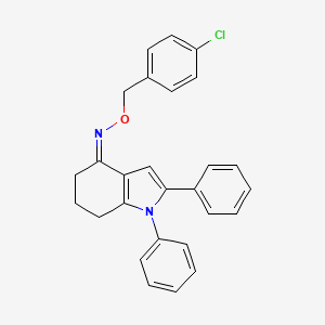 molecular formula C27H23ClN2O B2415077 1,2-二苯基-1,5,6,7-四氢-4H-吲哚-4-酮 O-(4-氯苄基)肟 CAS No. 338979-01-4