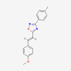 molecular formula C18H16N2O2 B2415080 5-[(E)-2-(4-甲氧基苯基)乙烯基]-3-(4-甲基苯基)-1,2,4-恶二唑 CAS No. 1236970-31-2