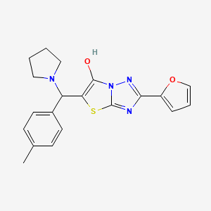 2-(Furan-2-yl)-5-(pyrrolidin-1-yl(p-tolyl)methyl)thiazolo[3,2-b][1,2,4]triazol-6-ol