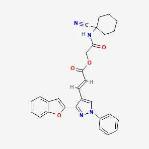 molecular formula C29H26N4O4 B2415092 [2-[(1-cyanocyclohexyl)amino]-2-oxoethyl] (E)-3-[3-(1-benzofuran-2-yl)-1-phenylpyrazol-4-yl]prop-2-enoate CAS No. 1007544-58-2
