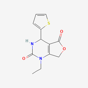 molecular formula C12H12N2O3S B2415094 1-ethyl-4-(2-thienyl)-4,7-dihydrofuro[3,4-d]pyrimidine-2,5(1H,3H)-dione CAS No. 2117452-78-3