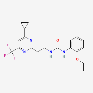 molecular formula C19H21F3N4O2 B2415096 1-(2-(4-环丙基-6-(三氟甲基)嘧啶-2-基)乙基)-3-(2-乙氧基苯基)脲 CAS No. 1396757-45-1