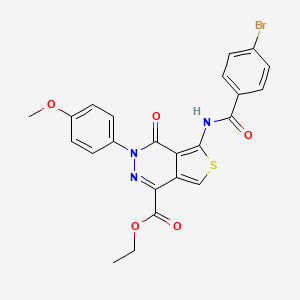 molecular formula C23H18BrN3O5S B2415099 Ethyl 5-[(4-bromobenzoyl)amino]-3-(4-methoxyphenyl)-4-oxothieno[3,4-d]pyridazine-1-carboxylate CAS No. 851952-03-9