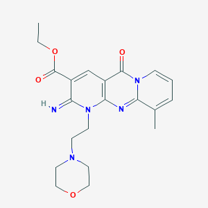 molecular formula C21H25N5O4 B241510 ethyl 2-imino-10-methyl-1-[2-(morpholin-4-yl)ethyl]-5-oxo-1,5-dihydro-2H-dipyrido[1,2-a:2',3'-d]pyrimidine-3-carboxylate 