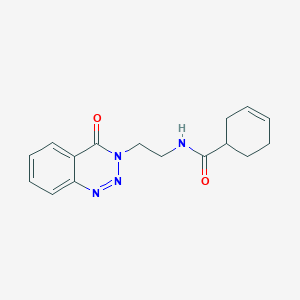 molecular formula C16H18N4O2 B2415100 N-(2-(4-oxobenzo[d][1,2,3]triazin-3(4H)-yl)ethyl)cyclohex-3-enecarboxamide CAS No. 2034274-26-3