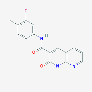 molecular formula C17H14FN3O2 B2415106 N-(3-fluoro-4-methylphenyl)-1-methyl-2-oxo-1,2-dihydro-1,8-naphthyridine-3-carboxamide CAS No. 899744-82-2
