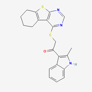 1-(2-methyl-1H-indol-3-yl)-2-((5,6,7,8-tetrahydrobenzo[4,5]thieno[2,3-d]pyrimidin-4-yl)thio)ethanone