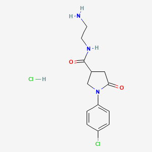 N-(2-Aminoethyl)-1-(4-chlorophenyl)-5-oxopyrrolidine-3-carboxamide;hydrochloride