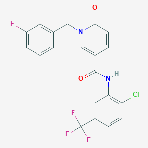 molecular formula C20H13ClF4N2O2 B2415113 N-(2-氯-5-(三氟甲基)苯基)-1-(3-氟苄基)-6-氧代-1,6-二氢吡啶-3-甲酰胺 CAS No. 941904-77-4