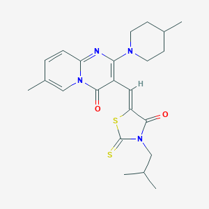 molecular formula C23H28N4O2S2 B241512 3-[(3-isobutyl-4-oxo-2-thioxo-1,3-thiazolidin-5-ylidene)methyl]-7-methyl-2-(4-methyl-1-piperidinyl)-4H-pyrido[1,2-a]pyrimidin-4-one 