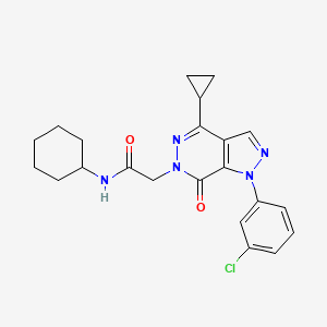 2-[1-(3-chlorophenyl)-4-cyclopropyl-7-oxopyrazolo[3,4-d]pyridazin-6-yl]-N-cyclohexylacetamide
