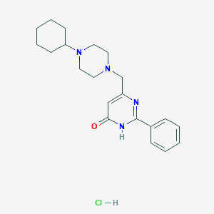 4-[(4-Cyclohexylpiperazin-1-yl)methyl]-2-phenyl-1H-pyrimidin-6-one;hydrochloride