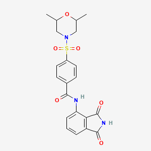 molecular formula C21H21N3O6S B2415134 4-((2,6-二甲基吗啉)磺酰基)-N-(1,3-二氧代异吲哚啉-4-基)苯甲酰胺 CAS No. 681237-84-3