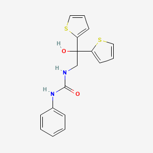 molecular formula C17H16N2O2S2 B2415144 1-(2-Hydroxy-2,2-di(thiophen-2-yl)ethyl)-3-phenylurea CAS No. 2034590-43-5
