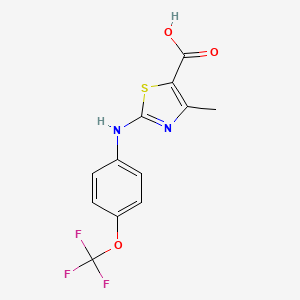 molecular formula C12H9F3N2O3S B2415150 4-甲基-2-[{[4-(三氟甲氧基)苯基]氨基}-1,3-噻唑-5-羧酸 CAS No. 1513786-65-6