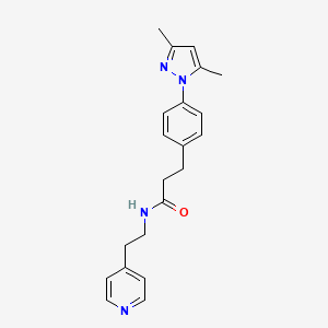 molecular formula C21H24N4O B2415151 3-(4-(3,5-二甲基-1H-吡唑-1-基)苯基)-N-(2-(吡啶-4-基)乙基)丙酰胺 CAS No. 2034245-48-0