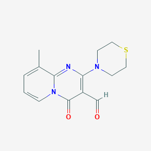 9-methyl-4-oxo-2-(thiomorpholin-4-yl)-4H-pyrido[1,2-a]pyrimidine-3-carbaldehyde