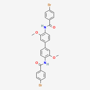 4-bromo-N-[4-[4-[(4-bromobenzoyl)amino]-3-methoxyphenyl]-2-methoxyphenyl]benzamide