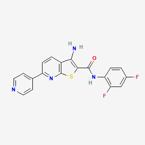 3-amino-N-(2,4-difluorophenyl)-6-(4-pyridinyl)thieno[2,3-b]pyridine-2-carboxamide