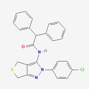 molecular formula C25H20ClN3OS B2415173 N-[2-(4-chlorophenyl)-4,6-dihydrothieno[3,4-c]pyrazol-3-yl]-2,2-diphenylacetamide CAS No. 681268-68-8