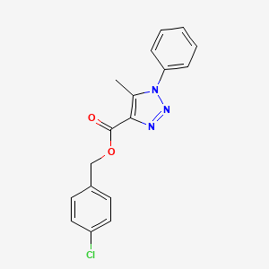 molecular formula C17H14ClN3O2 B2415174 4-chlorobenzyl 5-methyl-1-phenyl-1H-1,2,3-triazole-4-carboxylate CAS No. 946213-99-6