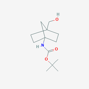 molecular formula C13H23NO3 B2415183 Tert-butyl 4-(hydroxymethyl)bicyclo[2.2.1]heptan-1-ylcarbamate CAS No. 1417551-43-9