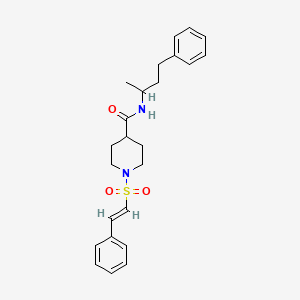 molecular formula C24H30N2O3S B2415184 N-(4-phenylbutan-2-yl)-1-[(E)-2-phenylethenyl]sulfonylpiperidine-4-carboxamide CAS No. 941184-43-6
