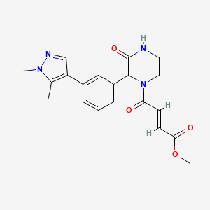 molecular formula C20H22N4O4 B2415185 Methyl (E)-4-[2-[3-(1,5-dimethylpyrazol-4-yl)phenyl]-3-oxopiperazin-1-yl]-4-oxobut-2-enoate CAS No. 2411329-70-7