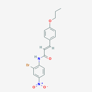 molecular formula C18H17BrN2O4 B241519 N-{2-bromo-4-nitrophenyl}-3-(4-propoxyphenyl)acrylamide 