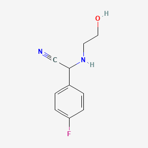 molecular formula C10H11FN2O B2415191 2-(4-Fluorophenyl)-2-[(2-hydroxyethyl)amino]acetonitrile CAS No. 1018280-78-8