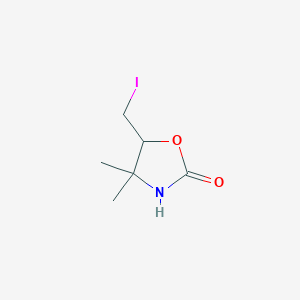 molecular formula C6H10INO2 B2415193 5-(碘甲基)-4,4-二甲基-1,3-噁唑烷-2-酮 CAS No. 2490431-95-1