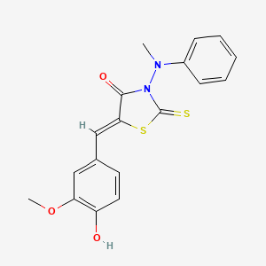 (Z)-5-(4-hydroxy-3-methoxybenzylidene)-3-(methyl(phenyl)amino)-2-thioxothiazolidin-4-one