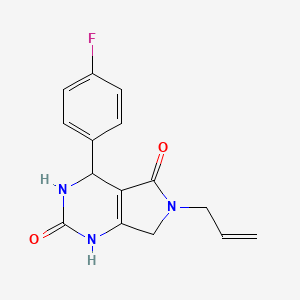 molecular formula C15H14FN3O2 B2415198 6-allyl-4-(4-fluorophenyl)-3,4,6,7-tetrahydro-1H-pyrrolo[3,4-d]pyrimidine-2,5-dione CAS No. 874594-34-0