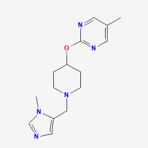 5-Methyl-2-[1-[(3-methylimidazol-4-yl)methyl]piperidin-4-yl]oxypyrimidine