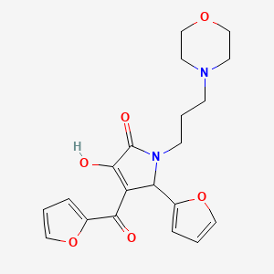 molecular formula C20H22N2O6 B2415217 4-(呋喃-2-羰基)-5-(呋喃-2-基)-3-羟基-1-(3-吗啉丙基)-1H-吡咯-2(5H)-酮 CAS No. 378210-99-2