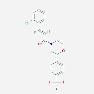 molecular formula C20H17ClF3NO2 B2415219 (E)-3-(2-chlorophenyl)-1-(2-(4-(trifluoromethyl)phenyl)morpholino)prop-2-en-1-one CAS No. 1351664-69-1