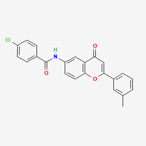 molecular formula C23H16ClNO3 B2415220 4-chloro-N-[2-(3-methylphenyl)-4-oxo-4H-chromen-6-yl]benzamide CAS No. 923211-62-5