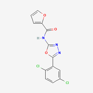 molecular formula C13H7Cl2N3O3 B2415225 N-[5-(2,5-二氯苯基)-1,3,4-恶二唑-2-基]呋喃-2-甲酰胺 CAS No. 891134-15-9