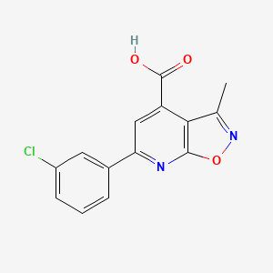 molecular formula C14H9ClN2O3 B2415227 6-(3-Chlorophenyl)-3-methyl-[1,2]oxazolo[5,4-b]pyridine-4-carboxylic acid CAS No. 954584-74-8