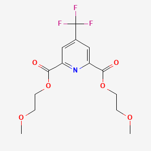 molecular formula C14H16F3NO6 B2415228 Bis(2-methoxyethyl) 4-(trifluoromethyl)-2,6-pyridinedicarboxylate CAS No. 1208811-38-4