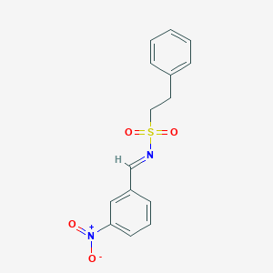 molecular formula C15H14N2O4S B241523 N-[(E)-(3-nitrophenyl)methylidene]-2-phenylethanesulfonamide 