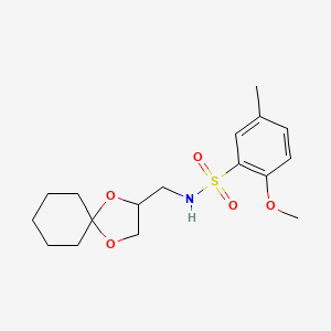 molecular formula C17H25NO5S B2415234 N-(1,4-dioxaspiro[4.5]decan-2-ylmethyl)-2-methoxy-5-methylbenzenesulfonamide CAS No. 941870-08-2