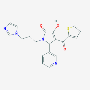 3-hydroxy-1-[3-(1H-imidazol-1-yl)propyl]-5-(pyridin-3-yl)-4-(thiophen-2-ylcarbonyl)-1,5-dihydro-2H-pyrrol-2-one