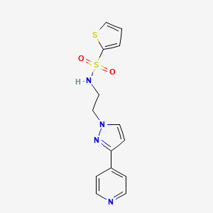 molecular formula C14H14N4O2S2 B2415241 N-(2-(3-(吡啶-4-基)-1H-吡唑-1-基)乙基)噻吩-2-磺酰胺 CAS No. 1448058-59-0