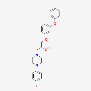 molecular formula C25H27FN2O3 B2415242 1-[4-(4-Fluorophenyl)piperazin-1-yl]-3-(3-phenoxyphenoxy)propan-2-ol CAS No. 890605-24-0