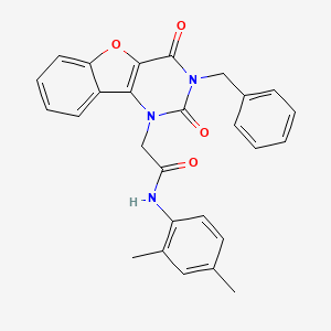 molecular formula C27H23N3O4 B2415248 2-(3-benzyl-2,4-dioxo-3,4-dihydrobenzofuro[3,2-d]pyrimidin-1(2H)-yl)-N-(2,4-dimethylphenyl)acetamide CAS No. 892419-50-0